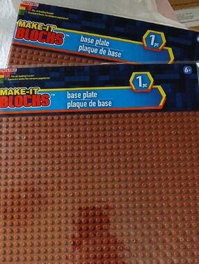 (2) Make-It Blocks Base Plates- 10 Inch By 10 Inch ..Brown